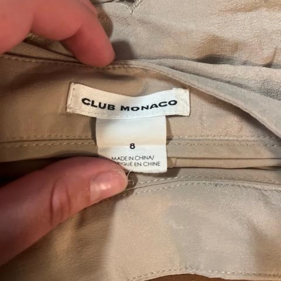 Club Monaco Silk Skort Tan - Size 8 - Picture 2 of 7